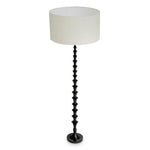 Lampa podłogowa Arabella, wykończenie czarny fortepian, z abażurem