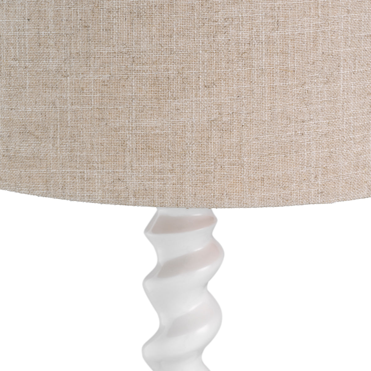 Lampa stołowa Massimo, wykończenie biały fortepian, z abażurem