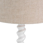 Lampa stołowa Massimo, wykończenie biały fortepian, z abażurem