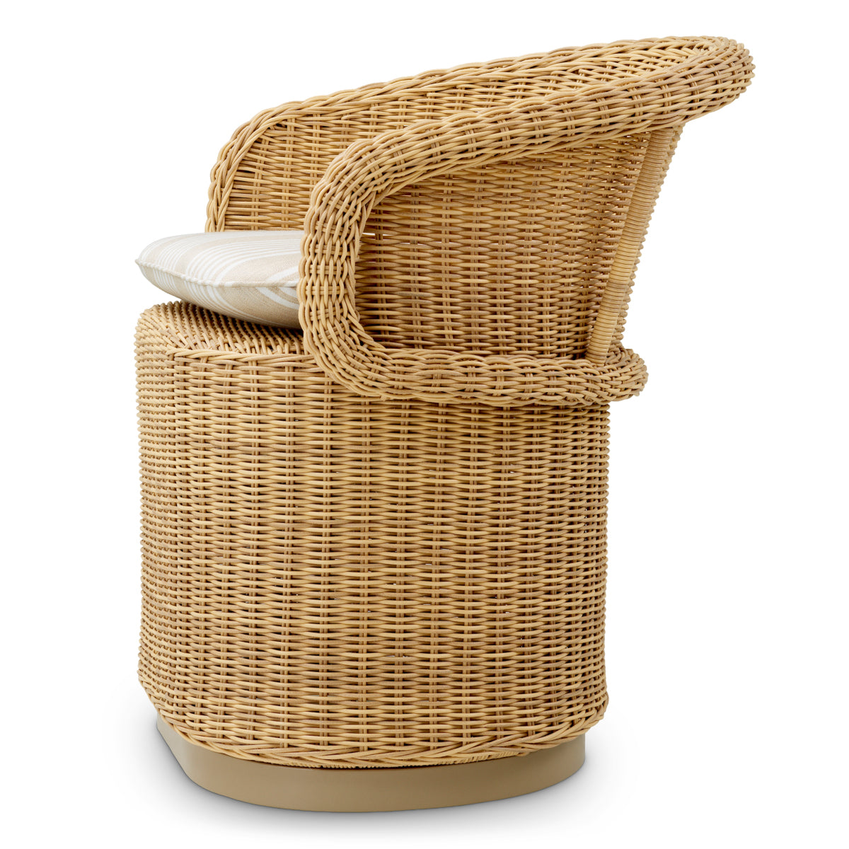 Ogrodowe krzesło stołowe San Remo, sztuczny rattan, tkanina Saville, beż