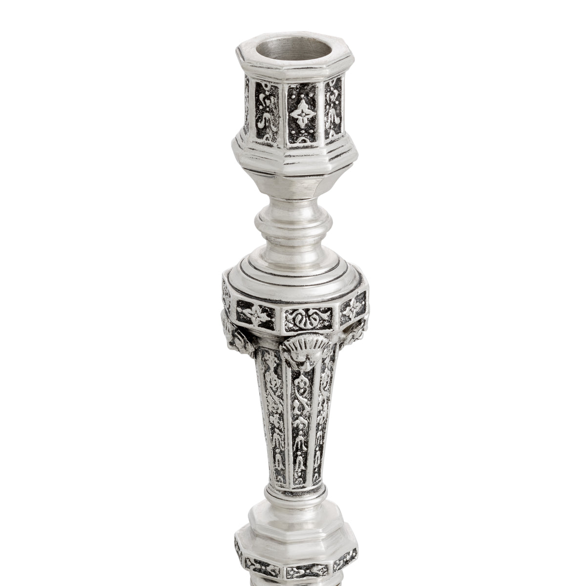 Świecznik Delavigne, wykończenie antique silver