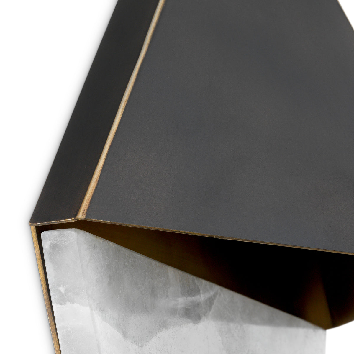 Lampa ścienna Mirabeau, wykończenie bronze highlight, alabaster