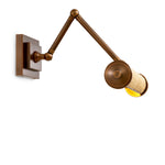Lampa ścienna Luca S, rattan, wykończenie mosiądz antyczny