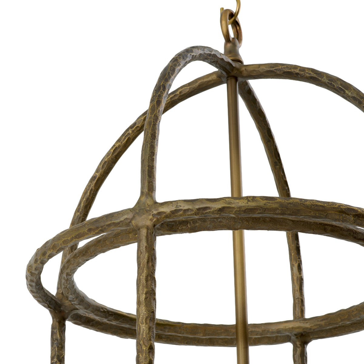 Lampa wisząca Montrose, wykończenie w stylu vintage mosiądzu, w zestawie białe klosze