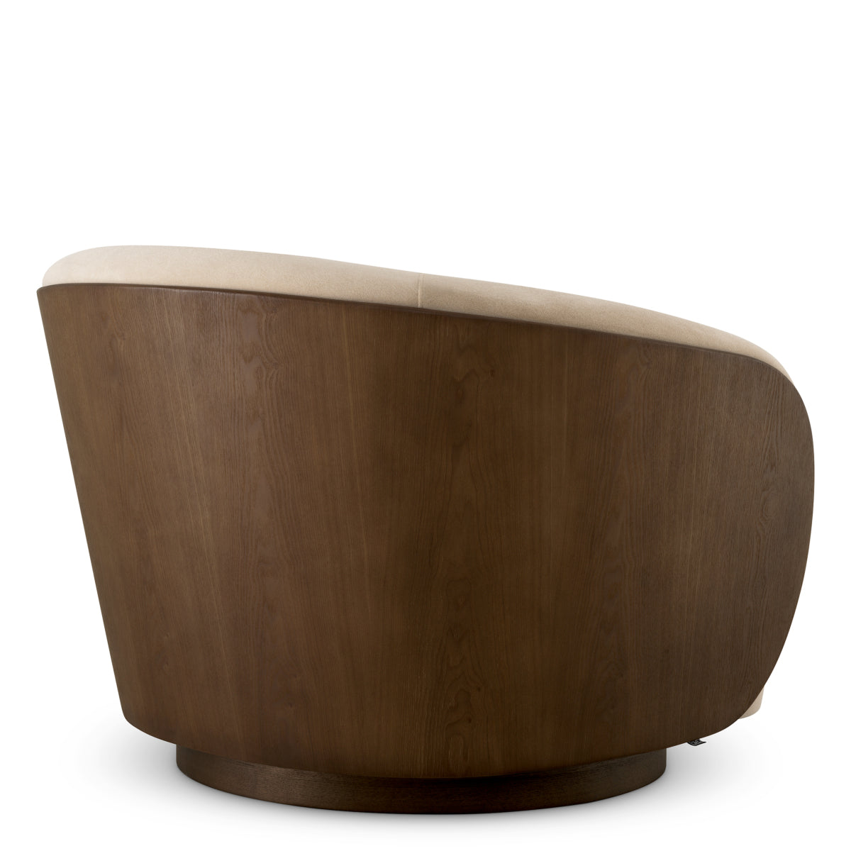 Fotel obrotowy Camerota, wykończenie walnut, sabino beige
