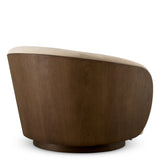 Fotel obrotowy Camerota, wykończenie walnut, sabino beige