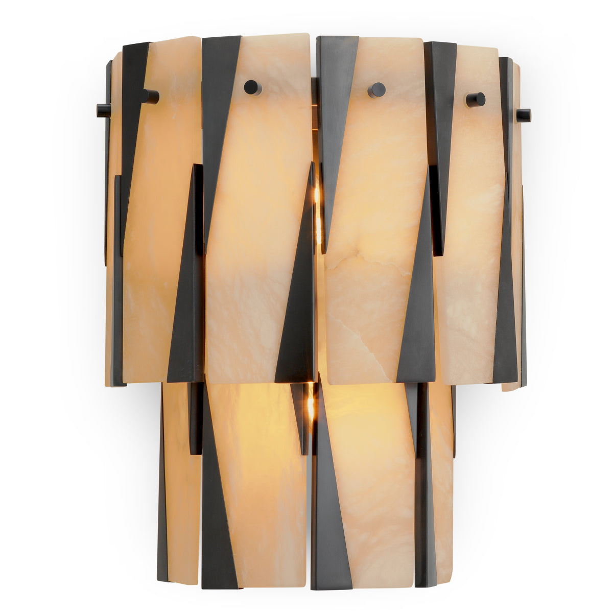 Lampa ścienna Rivington, wykończenie bronze highlight, alabaster