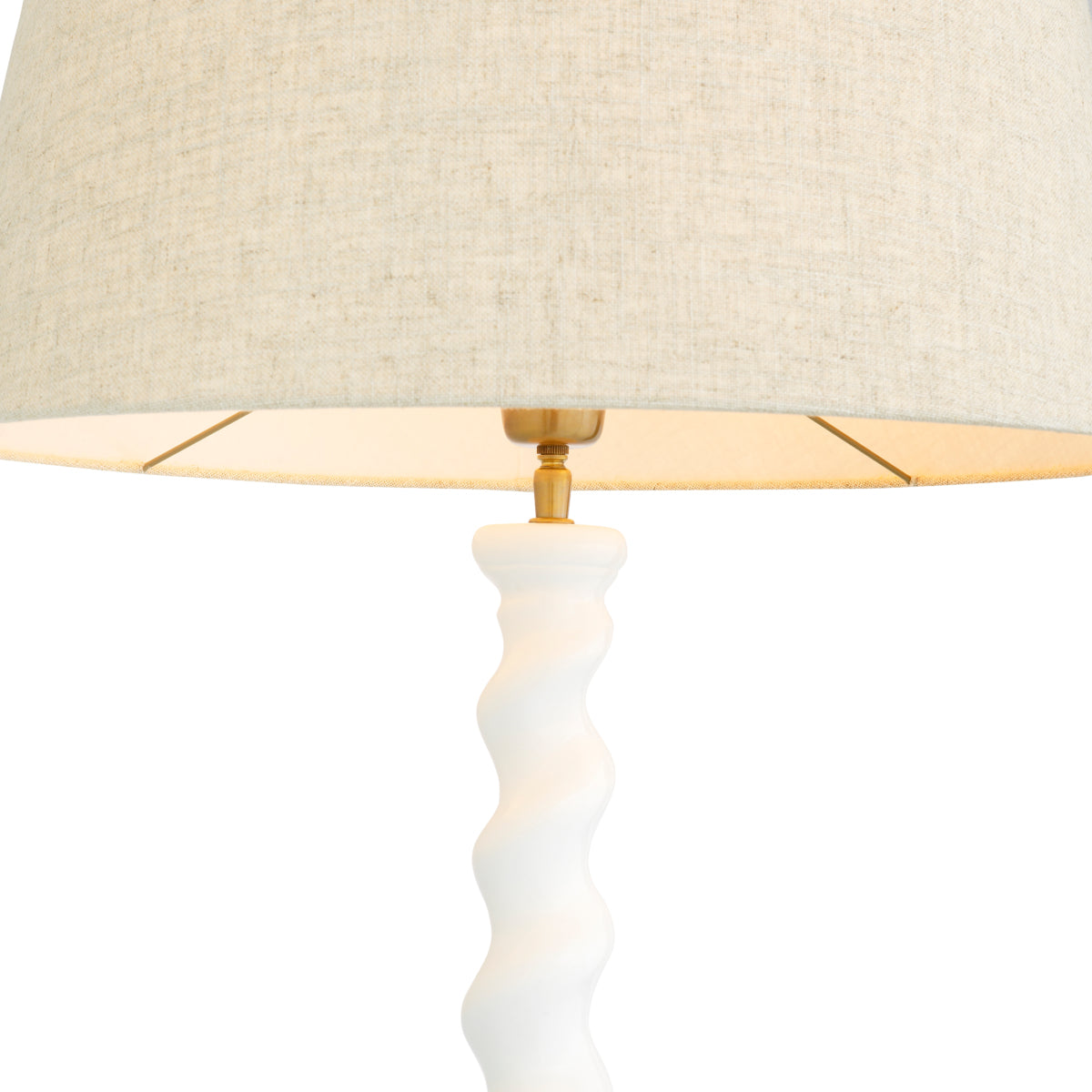 Lampa podłogowa Massimo, wykończenie biały fortepian, z abażurem