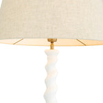 Lampa podłogowa Massimo, wykończenie biały fortepian, z abażurem