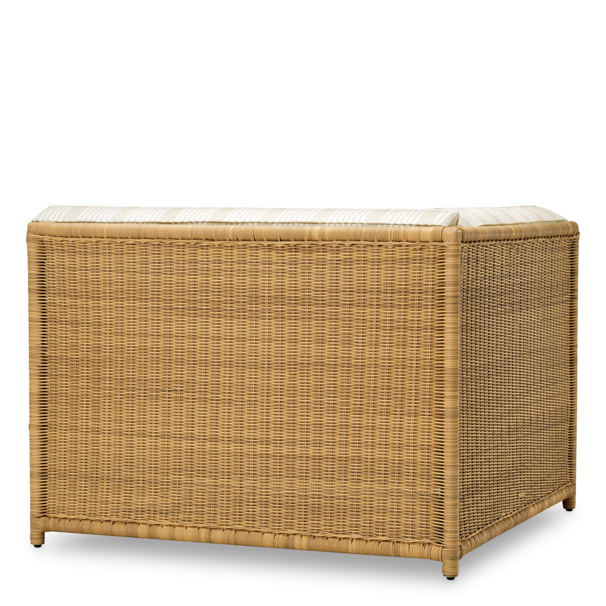Modułowy fotel ogrodowy narożny Hampton, sztuczny rattan, tkanina Saville, beż