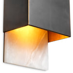 Lampa ścienna Mantova, wykończenie bronze highlight, alabaster