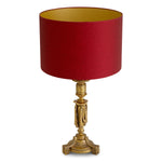 Lampa stołowa Francis, wykończenie złoto antyczne, z abażurem
