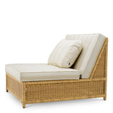 Modułowy fotel ogrodowy Hampton, sztuczny rattan, tkanina Saville, beż
