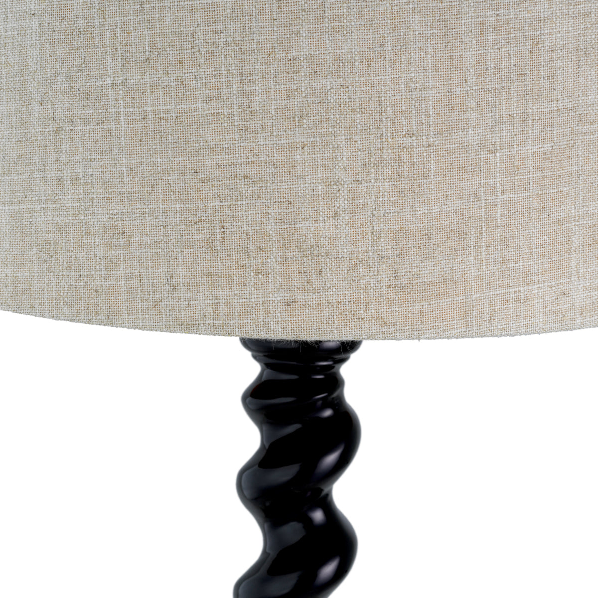 Lampa stołowa Massimo, wykończenie czarny fortepian, z abażurem