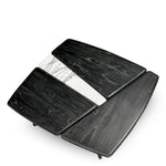 Stolik kawowy Brinton, charcoal grey, lite drewno, biały marmur