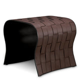 Stoliki boczne Marcello, dark brown faux leather, komplet 2 szt.