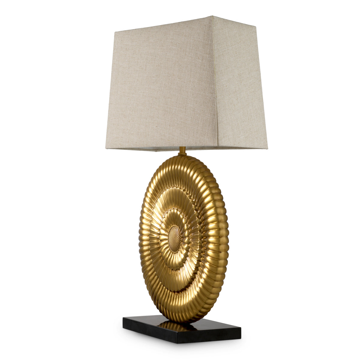 Lampa stołowa Ramble, wykończenie w stylu antycznego złota, w zestawie klosz