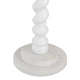 Lampa stołowa Massimo, wykończenie biały fortepian, z abażurem
