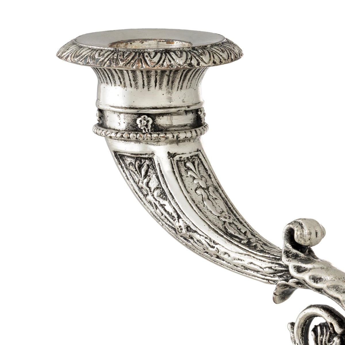 Świecznik Whitney, wykończenie antique silver