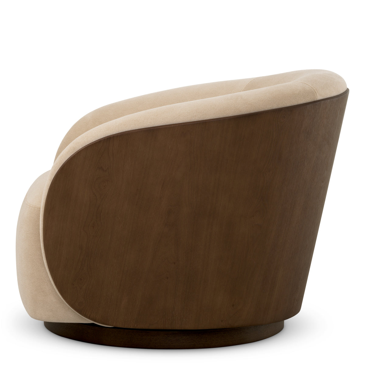 Fotel obrotowy Camerota, wykończenie walnut, sabino beige
