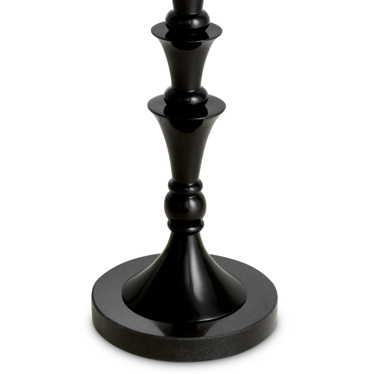 Lampa podłogowa Arabella, wykończenie czarny fortepian, z abażurem