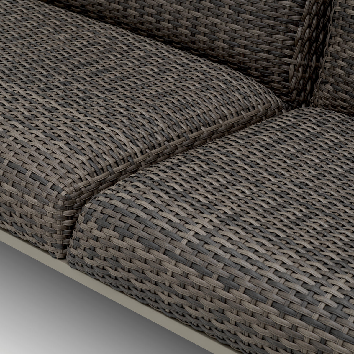 Sofa ogrodowa Belle Vue, szare wykończenie, szary sztuczny rattan
