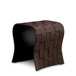 Stoliki boczne Marcello, dark brown faux leather, komplet 2 szt.