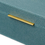 Pudełko dekoracyjne Menton L, faux blue shagreen