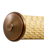Lampa ścienna Luca S, rattan, wykończenie mosiądz antyczny