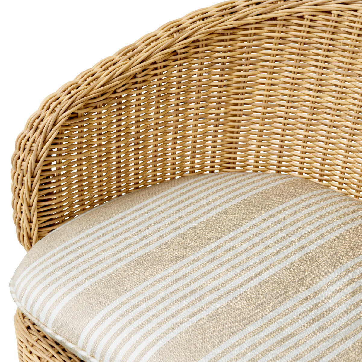 Ogrodowe krzesło stołowe San Remo, sztuczny rattan, tkanina Saville, beż