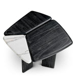 Stolik boczny Brinton, charcoal grey, lite drewno, biały marmur