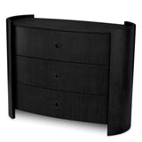 Komoda Splendora, okleina dębowa w kolorze węglowej szarości, wykończenie bronzowe