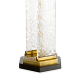 Lampa stołowa Harmonis, wykończenie mosiądz vintage, z abażurem