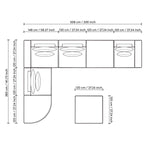 Puf modułowy półokrągły Lounge Club, Lurano Grafitowy