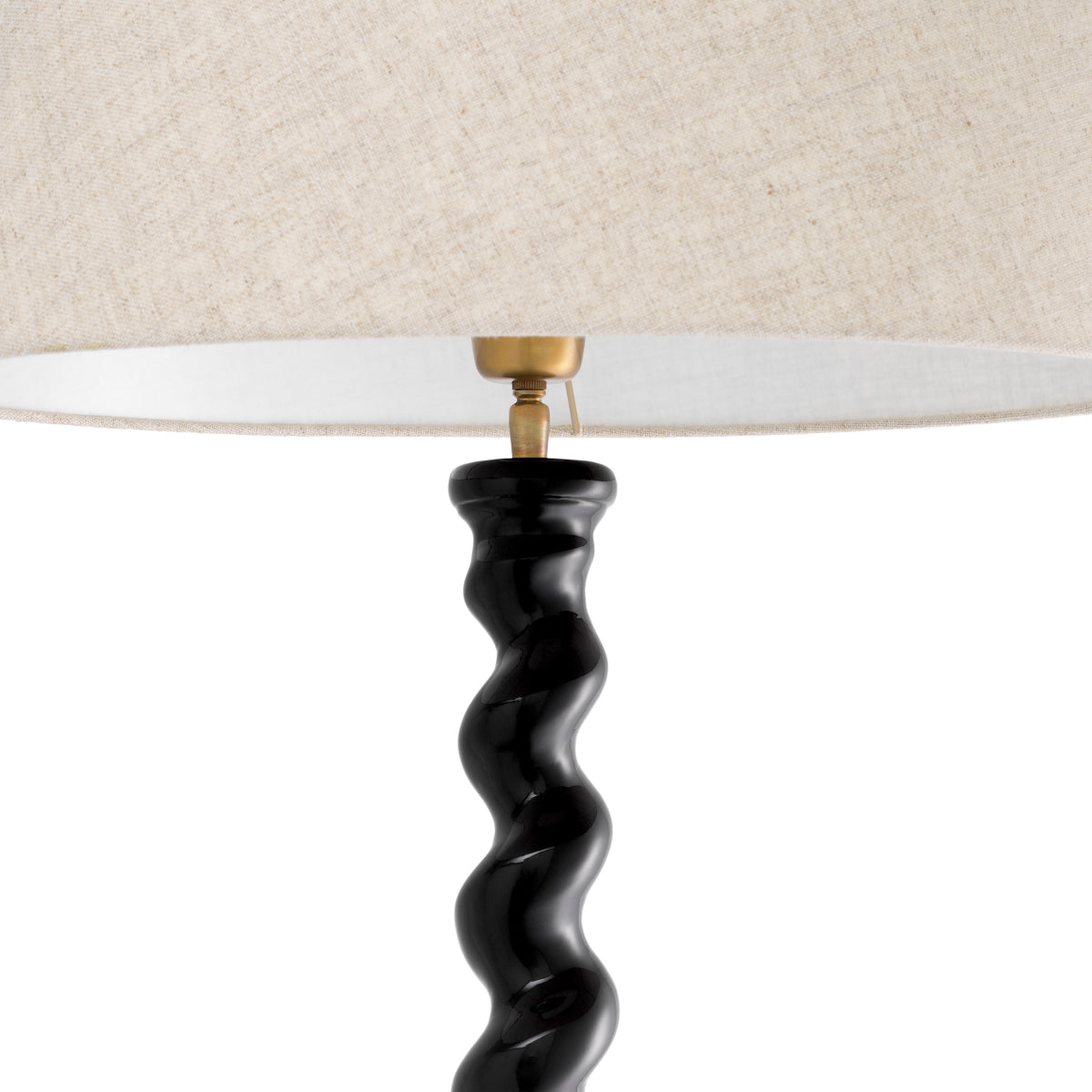 Lampa podłogowa Massimo, wykończenie czarny fortepian, z abażurem