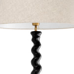 Lampa podłogowa Massimo, wykończenie czarny fortepian, z abażurem