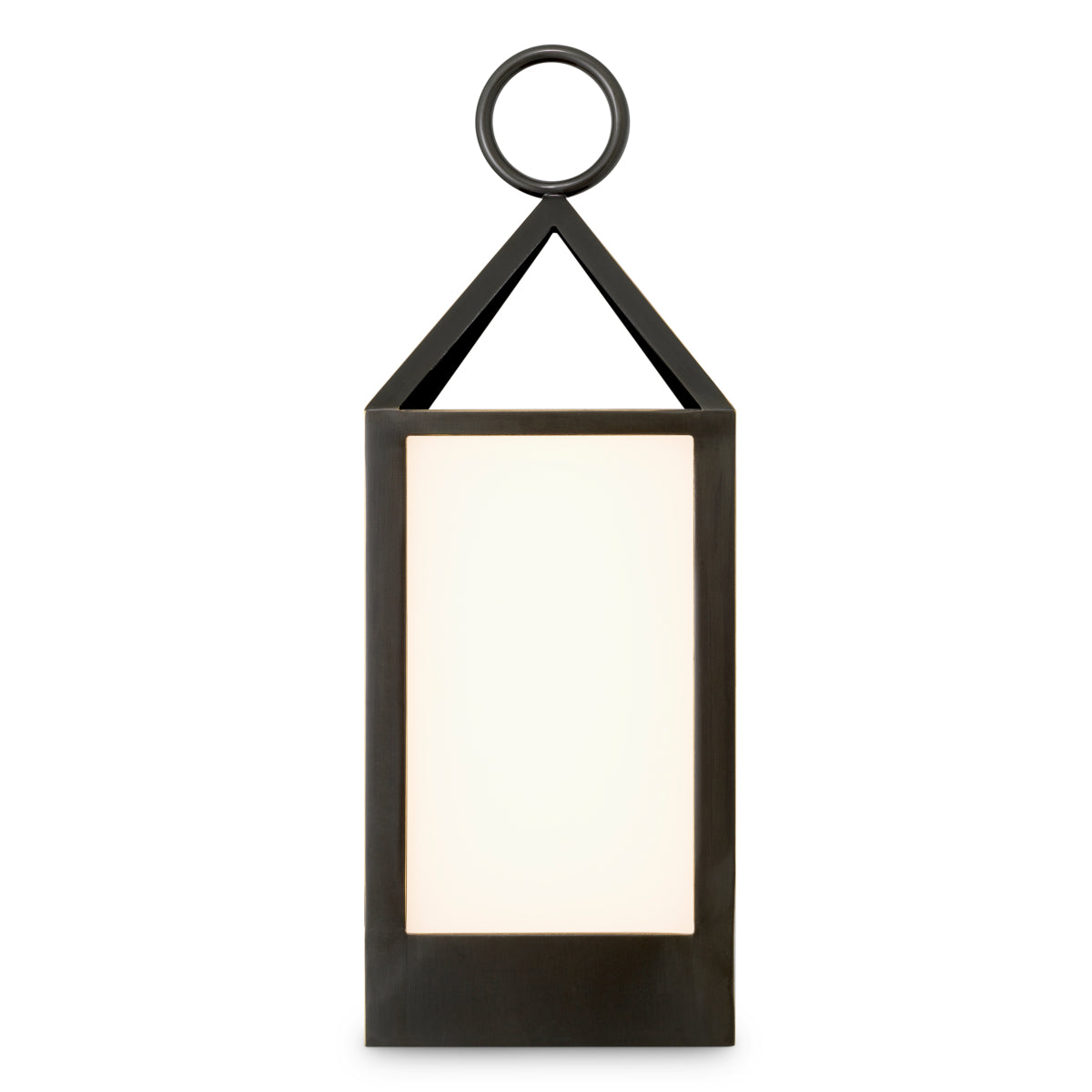 Lampa ogrodowa Riserva S, wykończenie brązowe z połyskiem, białe szkło