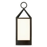 Lampa ogrodowa Riserva S, wykończenie brązowe z połyskiem, białe szkło