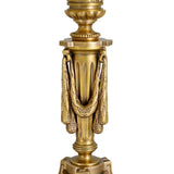 Lampa stołowa Francis, wykończenie złoto antyczne, z abażurem