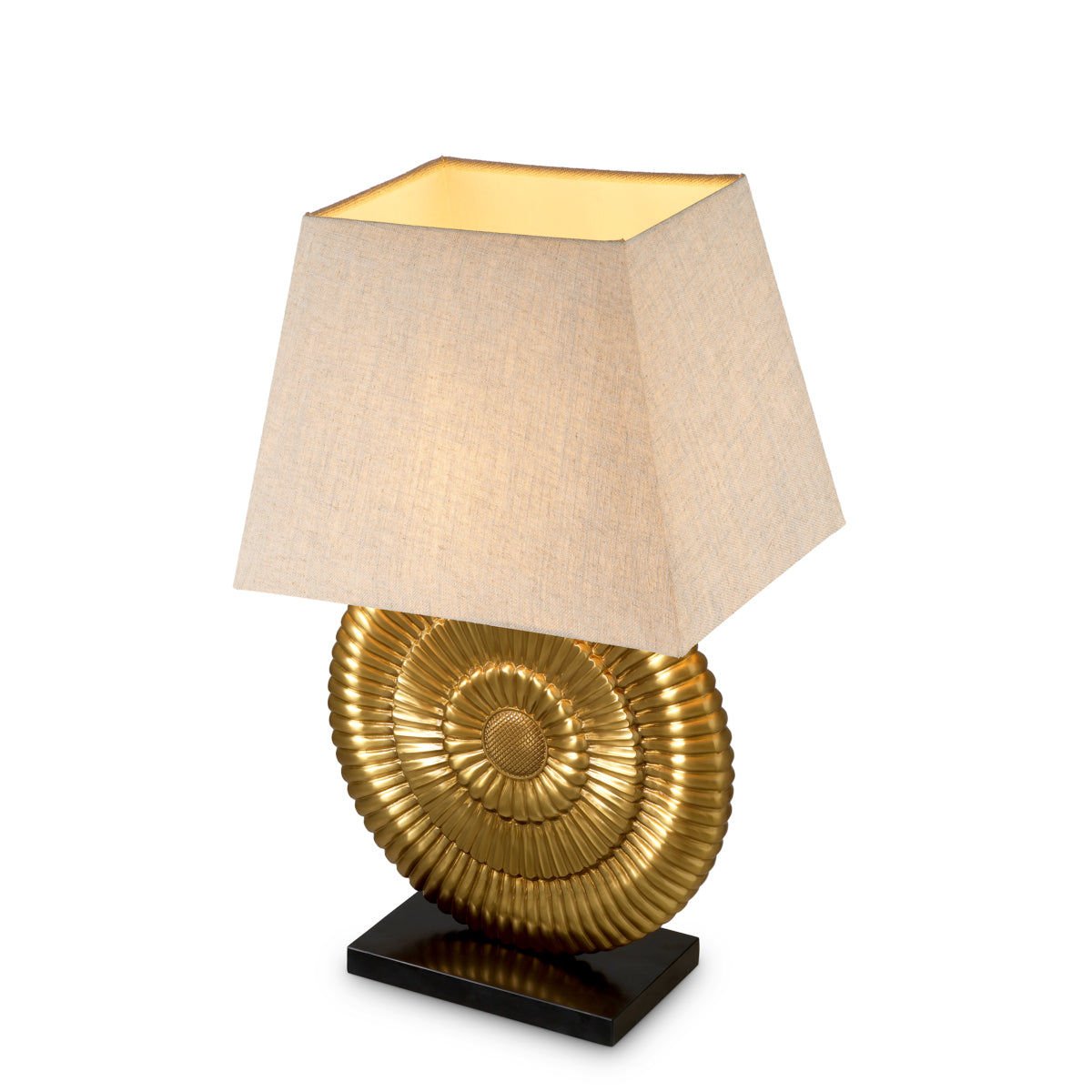 Lampa stołowa Ramble, wykończenie w stylu antycznego złota, w zestawie klosz