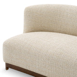 Sofa Stelvio, wykończenie orzechowe, tkanina szenilowa Winslow, beż