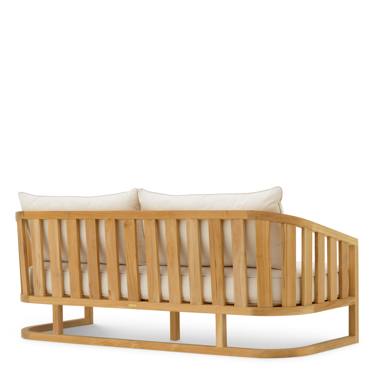 Sofa ogrodowa Aruba, naturalne drewno tekowe, w zestawie poduszki z płótna Sunbrella