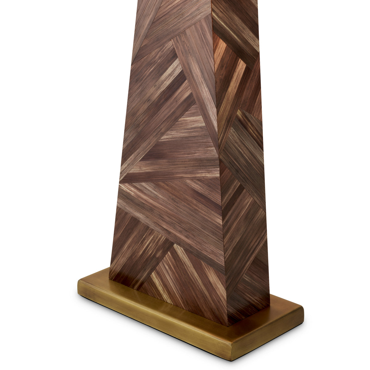 Lampa stołowa Gaultier, brązowa marketeria ze słomy, z abażurem