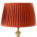 Lampa stołowa Cologne S antique brass finish incl pleated orange shade