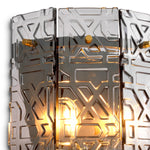 Lampa ścienna Georgette, wykończenie bronze, jasnodymione szkło