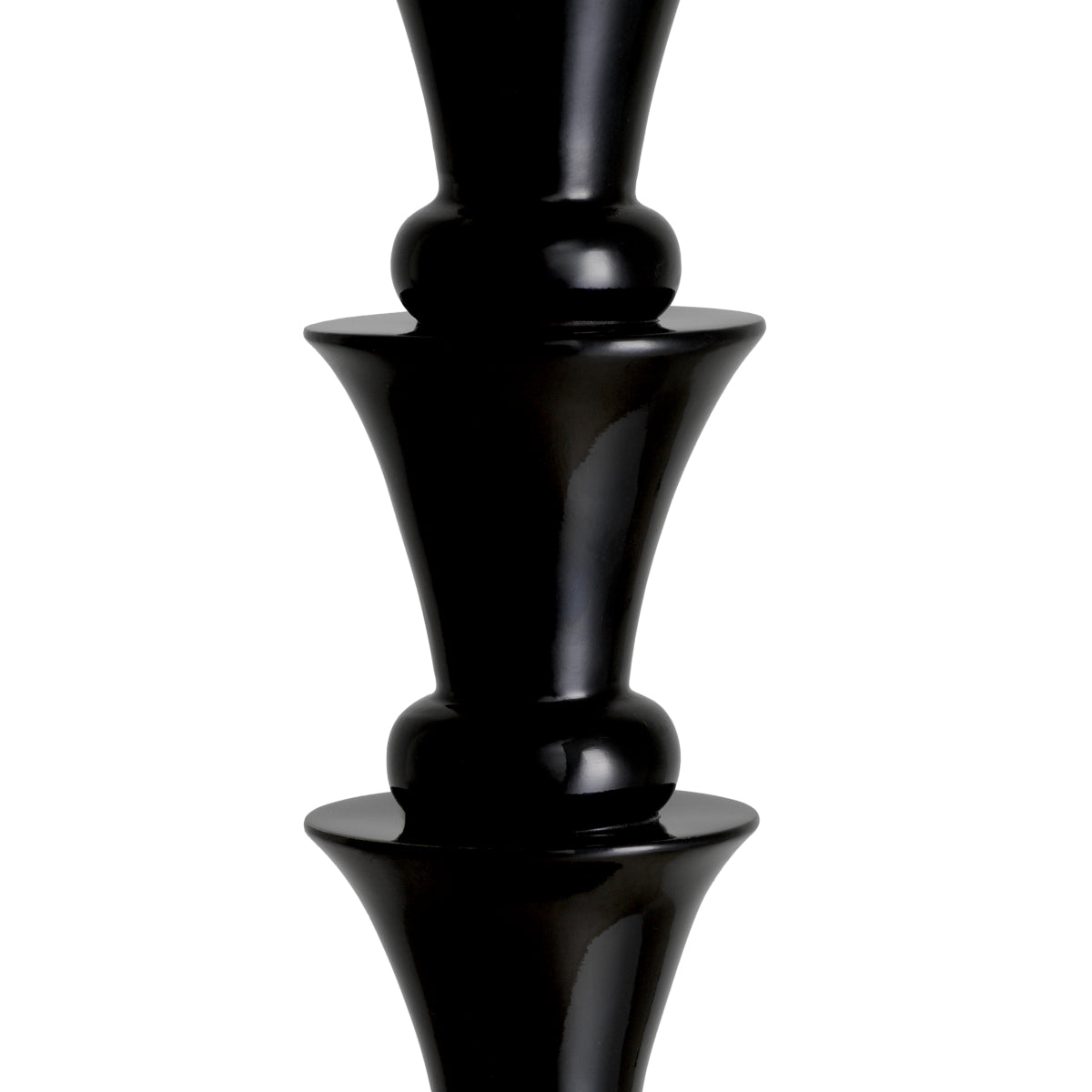 Lampa podłogowa Arabella, wykończenie czarny fortepian, z abażurem