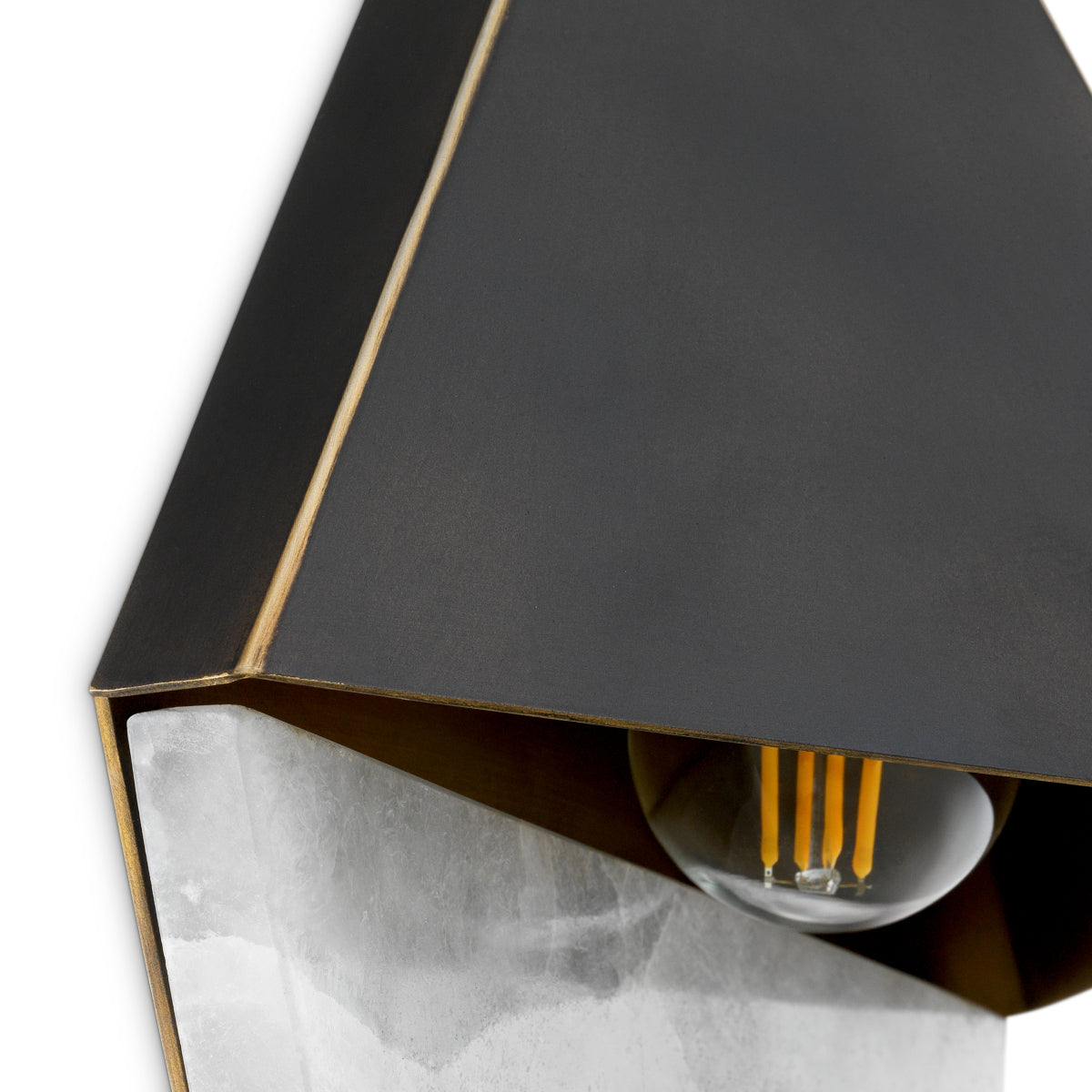 Lampa ścienna Mirabeau, wykończenie bronze highlight, alabaster