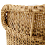 Ogrodowe krzesło stołowe San Remo, sztuczny rattan, tkanina Saville, beż