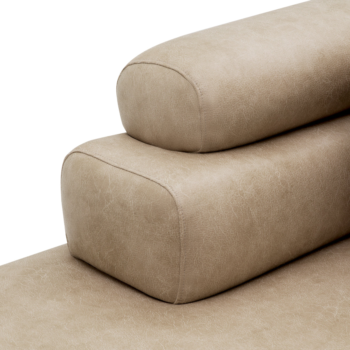 Sofa Marvella, ekoskóra Valente beżowa, tkanina Renato ecru
