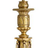 Lampa stołowa Francis, wykończenie złoto antyczne, z abażurem